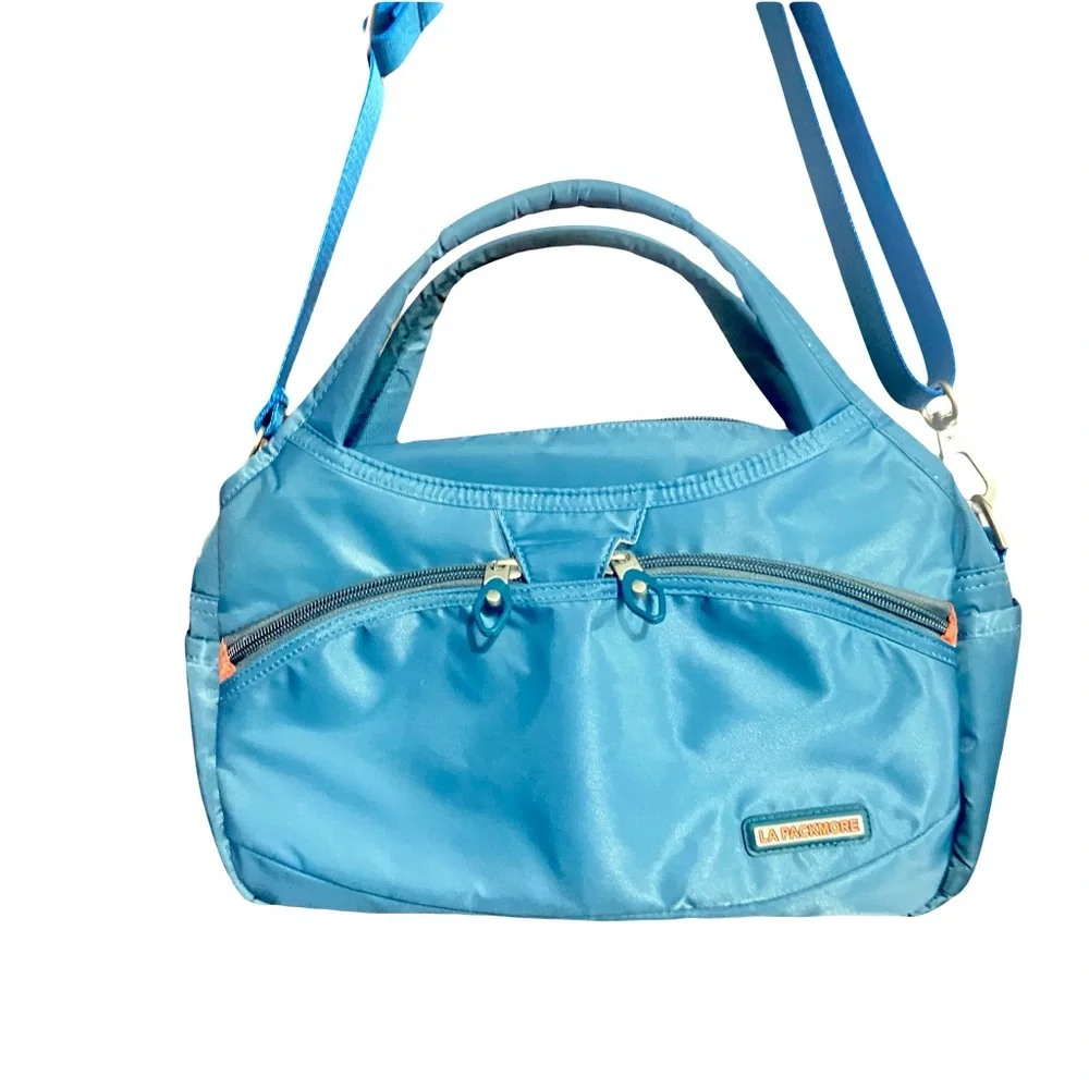 Modern Teal Messenger Bag with Adjustable Strap Waterproof Nylon